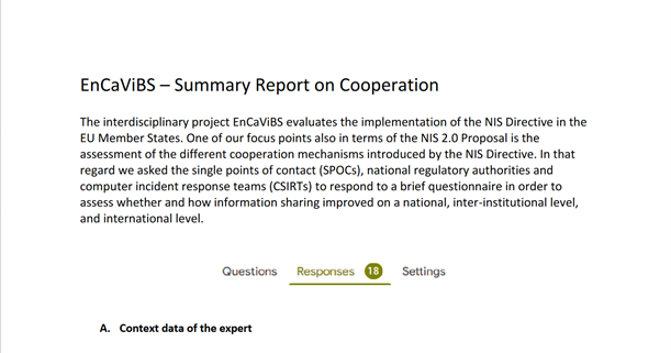 EnCaViBS – Summary Report on Cooperation